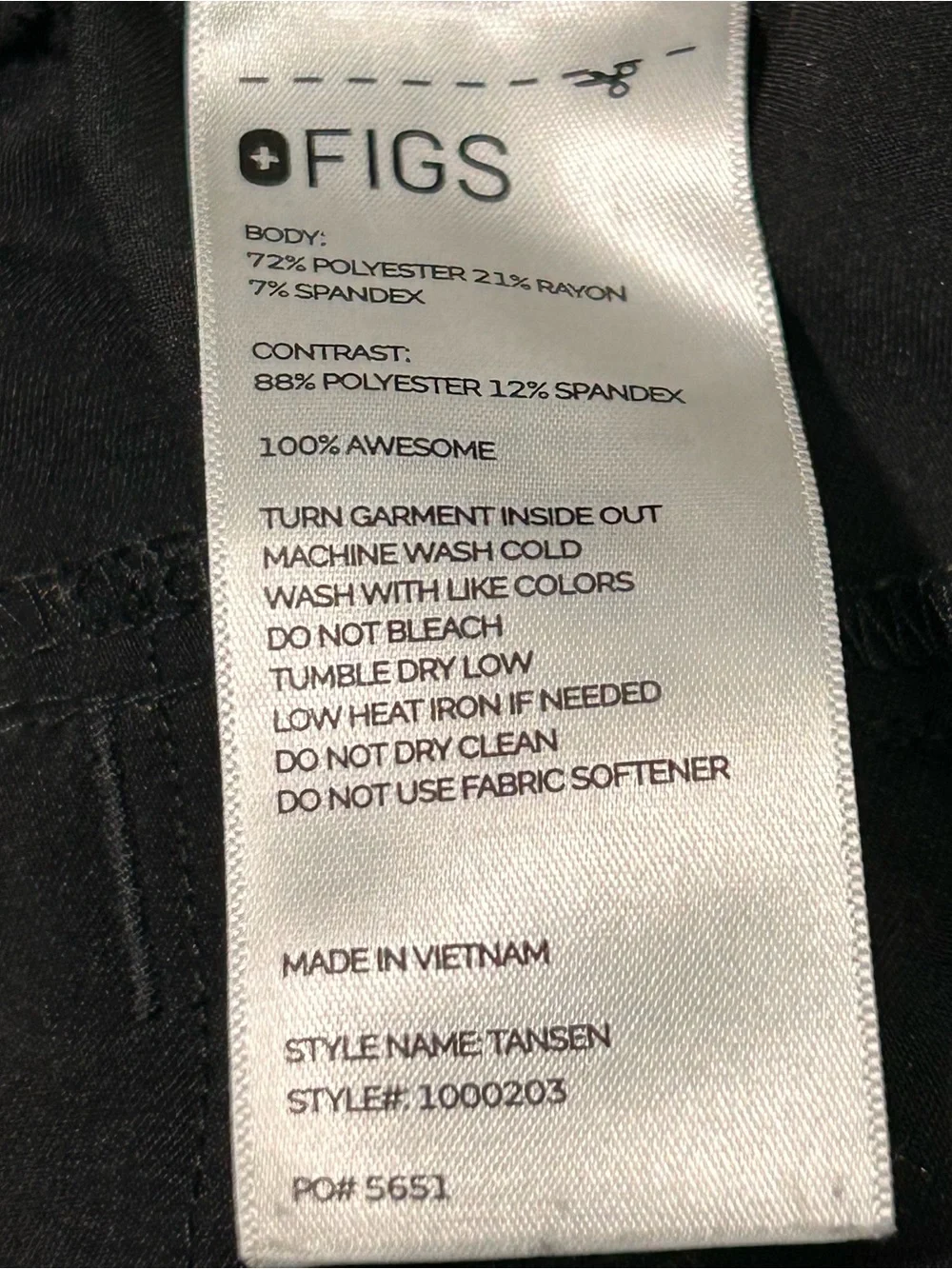 Men’s Figs Scrub Pants XXL Short Tansen Jogger Scrubs Black Technical Collection